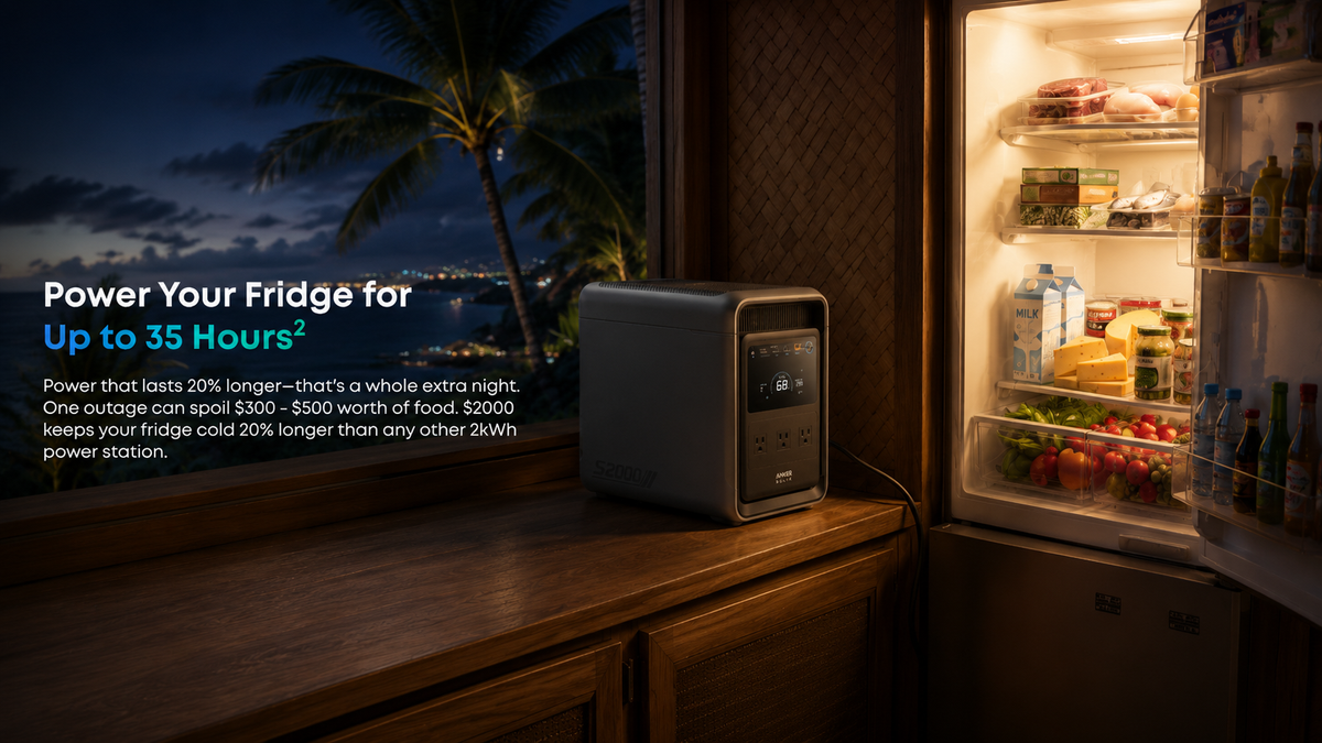 Built to carry a full-size fridge through an outage.