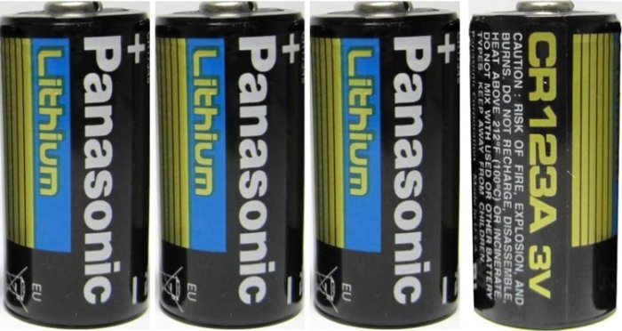 CR123 photo lithium batteries